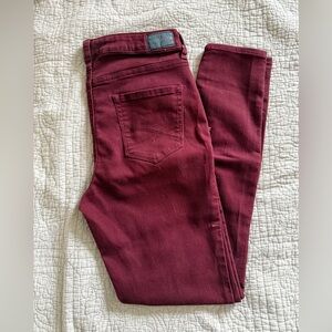 Burgundy skinny jeans from Aeropostale